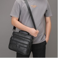 Δερμάτινος μικρός χαρτοφύλακας/Τσαντάκι Ώμου Cardinal 6015 μαύρο