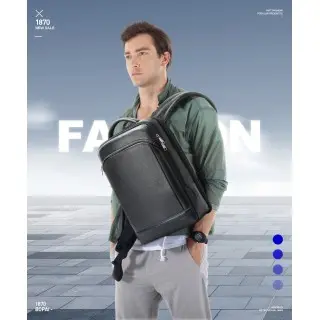 Δερμάτινο Σακίδιο πλάτης Αντικλεπτικό 24L Laptop 15,6” Bopai 61-122091 μαύρο