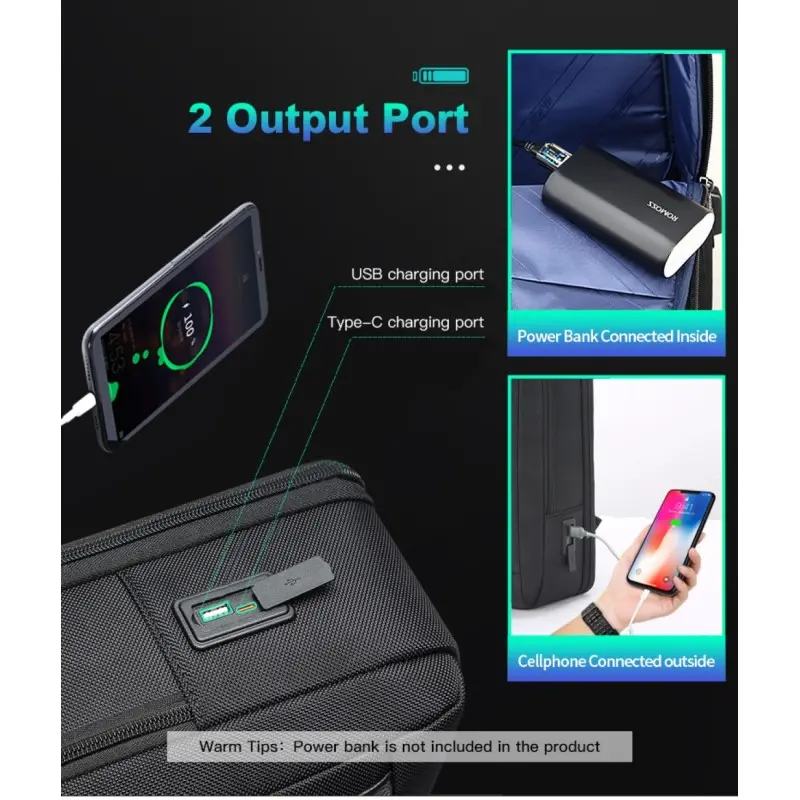 Σακίδιο πλάτης Αντικλεπτικό/Δέρμα  24L Laptop 15,6” Bopai 61-122631C μαύρο