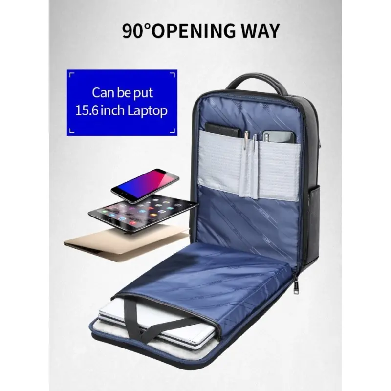Δερμάτινο Σακίδιο πλάτης Αντικλεπτικό 24L Laptop 15,6” Bopai 61-69711 μαύρο Δερμάτινο Σακίδιο πλάτης Αντικλεπτικό 24L Laptop 15,6” Bopai 61-69711 μαύρο