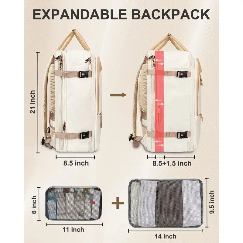 Σακίδιο πλάτης Travel Carry on 52L Laptop 17,3” Matein 6131 μπεζ