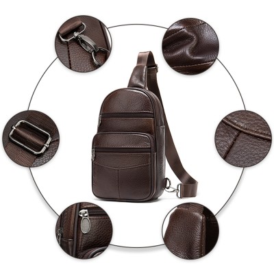 Δερμάτινο τσαντάκι crossbody Cardinal 7027 coffee Δερμάτινο τσαντάκι crossbody Cardinal 7027 coffee