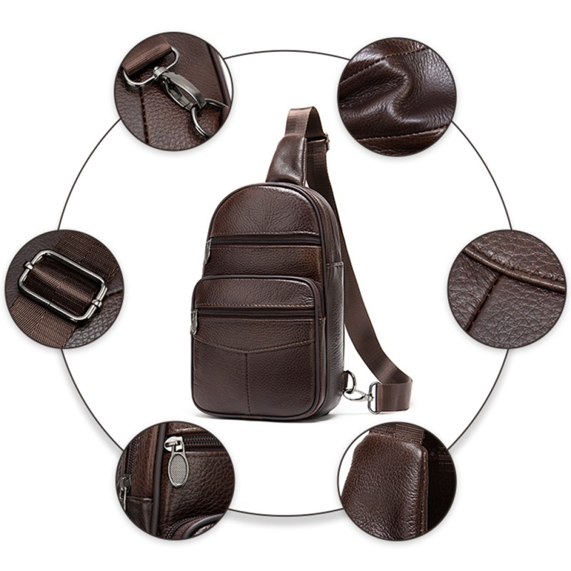 Δερμάτινο τσαντάκι crossbody Cardinal 7027 coffee