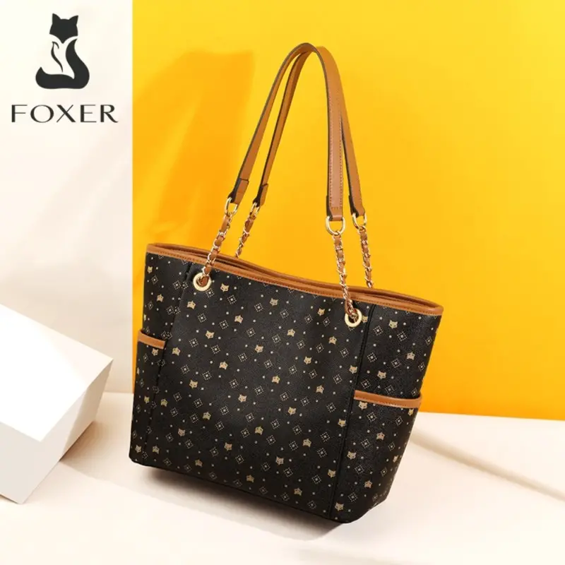 Γυναικεία Τσάντα PVC Shopper  Ωμου Foxer 900146F καφέ
