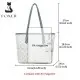 Δερμάτινη Γυναικεία Τσάντα PVC Shopper  Ωμου Foxer 900535F άσπρο/μπλέ