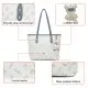 Δερμάτινη Γυναικεία Τσάντα PVC Shopper  Ωμου Foxer 900535F άσπρο/μπλέ