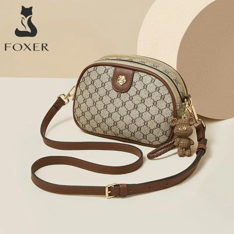 Υφασμάτινη Γυναικεία Τσάντα Χιαστί Foxer 900551F καφέ Υφασμάτινη Γυναικεία Τσάντα Χιαστί Foxer 900551F καφέ