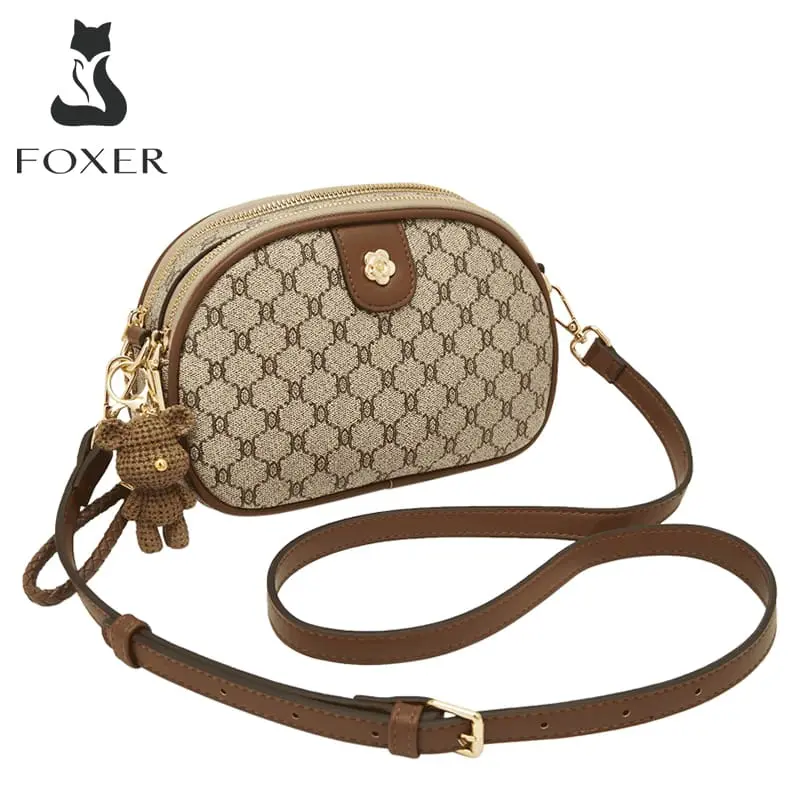 Υφασμάτινη Γυναικεία Τσάντα Χιαστί Foxer 900551F καφέ Υφασμάτινη Γυναικεία Τσάντα Χιαστί Foxer 900551F καφέ