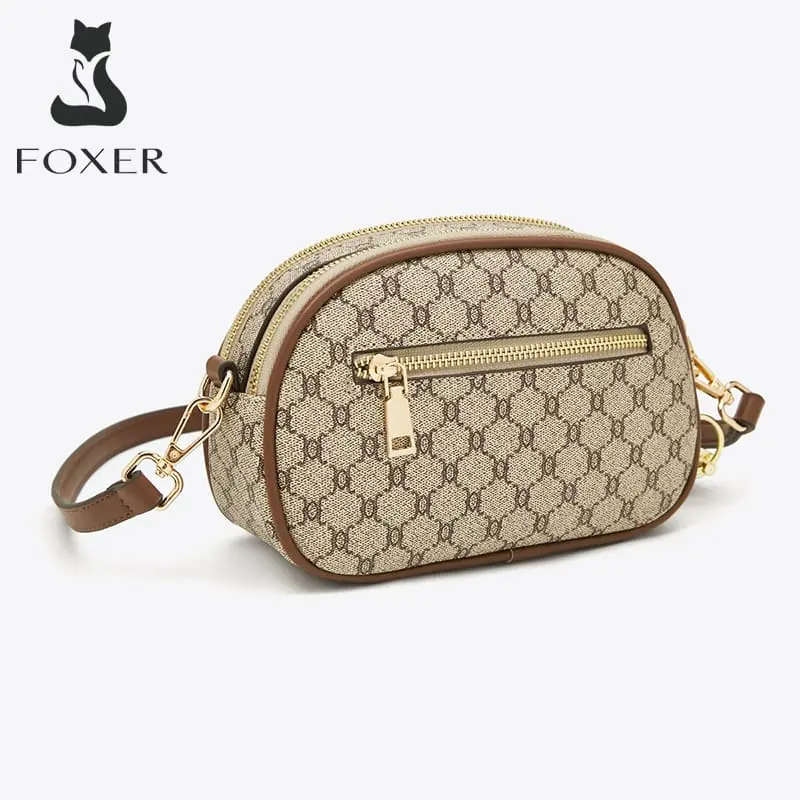 Υφασμάτινη Γυναικεία Τσάντα Χιαστί Foxer 900551F καφέ Υφασμάτινη Γυναικεία Τσάντα Χιαστί Foxer 900551F καφέ