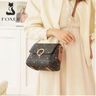 Δερμάτινη Γυναικεία Τσάντα PVC Χιαστί Foxer 900V213F καφέ