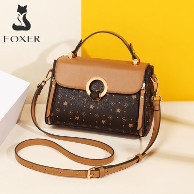 Δερμάτινη Γυναικεία Τσάντα PVC  Χειρός/Ώμου Foxer 9111018F καφέ Δερμάτινη Γυναικεία Τσάντα PVC  Χειρός/Ώμου Foxer 9111018F καφέ