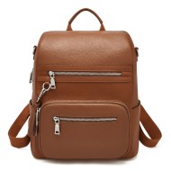 Δερμάτινo Γυναικείo Σακίδιο Πλάτης Foxer 9135070F καφέ