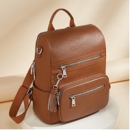 Δερμάτινo Γυναικείo Σακίδιο Πλάτης Foxer 9135070F καφέ