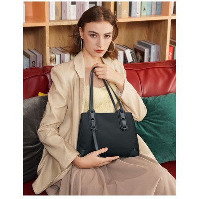 Υφασμάτινη/Δερμάτινη Γυναικεία Τσάντα Shopper  Ωμου Foxer 9140049F μαύρο Υφασμάτινη/Δερμάτινη Γυναικεία Τσάντα Shopper  Ωμου Foxer 9140049F μαύρο