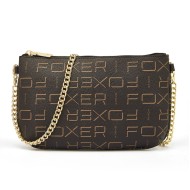 Δερμάτινη Γυναικεία Τσάντα PVC Χιαστί Foxer 9140097F καφέ