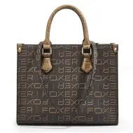 Δερμάτινη Γυναικεία Τσάντα PVC Shopper ‘Ωμου Foxer 9140098F καφέ