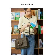 Δερμάτινη Γυναικεία Τσάντα PVC Shopper ‘Ωμου Foxer 9140098F καφέ