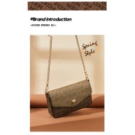 Δερμάτινη Γυναικεία Τσάντα PVC Χιαστί Foxer 9140V090F καφέ