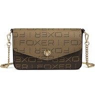 Δερμάτινη Γυναικεία Τσάντα PVC Χιαστί Foxer 9140V090F καφέ