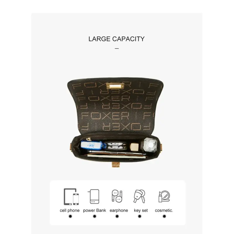 Δερμάτινη Γυναικεία Τσάντα Χιαστί Foxer 9140V094F καφέ