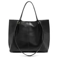 Δερμάτινη Γυναικεία Τσάντα Shopper  Ωμου Foxer 9151038F μαύρο