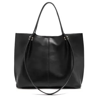 Δερμάτινη Γυναικεία Τσάντα Shopper  Ωμου Foxer 9151038F μαύρο