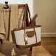 Δερμάτινη Γυναικεία Τσάντα Shopper  Ωμου Foxer 9151041F μπέζ/καφέ