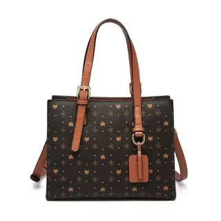 Δερμάτινη Γυναικεία Τσάντα PVC Shopper  Ωμου Foxer 9158V005F καφέ