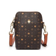 Δερμάτινη Γυναικεία Τσάντα PVC Χιαστί Foxer 9158V006F καφέ