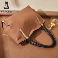 Δερμάτινη Γυναικεία Τσάντα Shopper  Ωμου Foxer 938032F μαύρο
