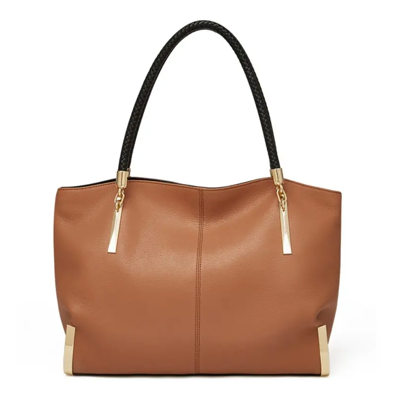 Δερμάτινη Γυναικεία Τσάντα Shopper  Ωμου Foxer 938032F καφέ