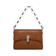 Δερμάτινη Γυναικεία Τσάντα Χιαστί Foxer 958515F καφέ