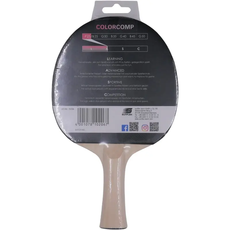 Sunflex Ρακέτα Ping Pong Color Comp P25 - 97181 Sunflex Ρακέτα Ping Pong Color Comp P25 - 97181