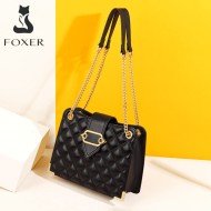 Δερμάτινη Γυναικεία Τσάντα Χιαστί Foxer 985040F μαύρο