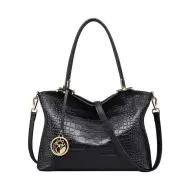 Δερμάτινη Γυναικεία Τσάντα Shopper ‘Ωμου Foxer 986046F μαύρο
