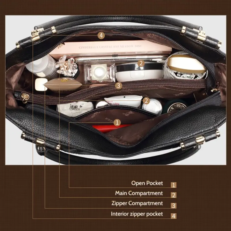 Δερμάτινη Γυναικεία Τσάντα Shopper ‘Ωμου Foxer 986046F μαύρο