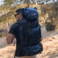Σακίδιο πλάτης ορειβατικό υπαίθριο αδιάβροχο 990 90L σκούρο μπλε Σακίδιο πλάτης ορειβατικό υπαίθριο αδιάβροχο 990 90L σκούρο μπλε