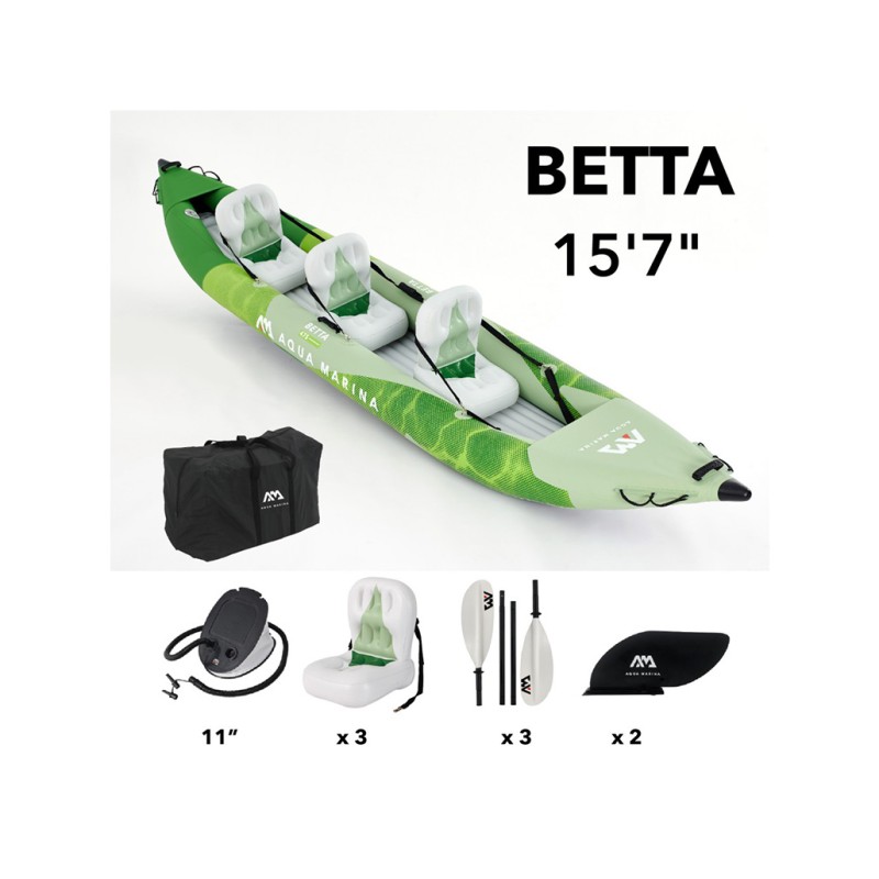 Aqua Marina Φουσκωτό Τριθέσιο Καγιάκ Betta 475cm - 15686 - Σε 12 Άτοκες Δόσεις