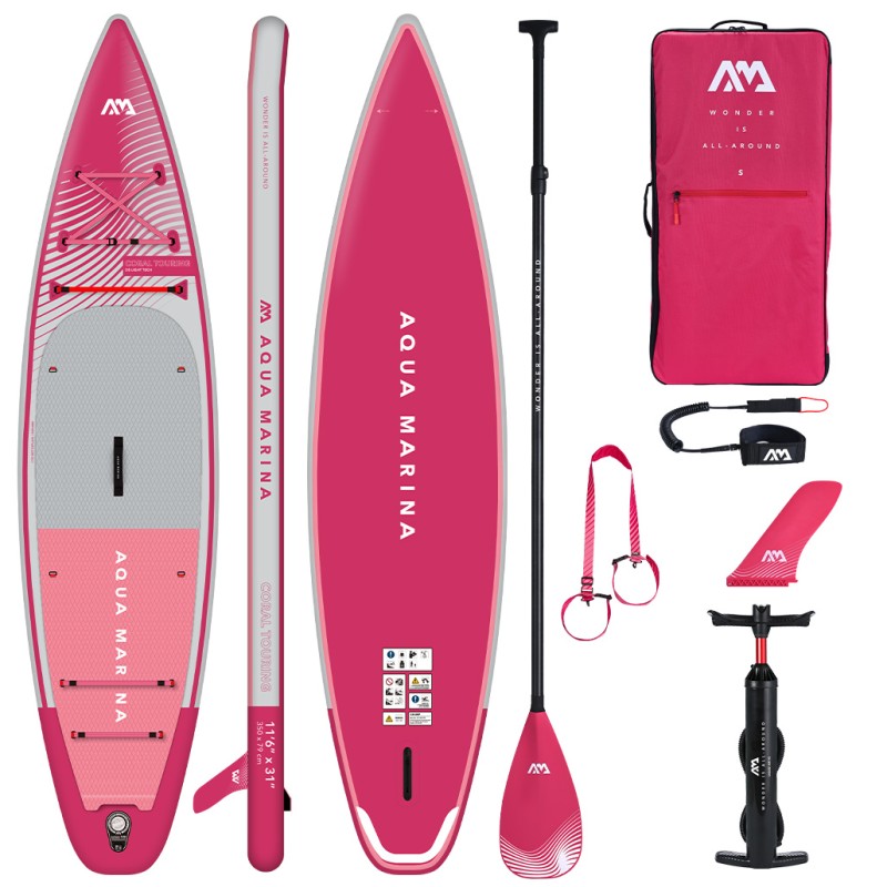 Aqua Marina Σανίδα SUP Coral Touring MOD-23 Raspberry 350cm - 11'6" 28350 Σε 24 Άτοκες Δόσεις