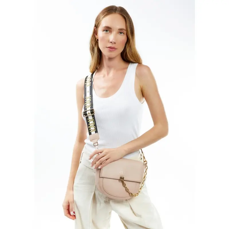 Γυναικεία Τσάντα Χιαστί Kalk KLABAG13-0043 μπέζ