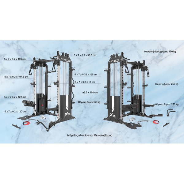 Pegasus Επαγγελματικό Πολυόργανο XT2 (Functional Trainer, Κλωβός, All‑in‑One) - Σε 24 Άτοκες Δόσεις