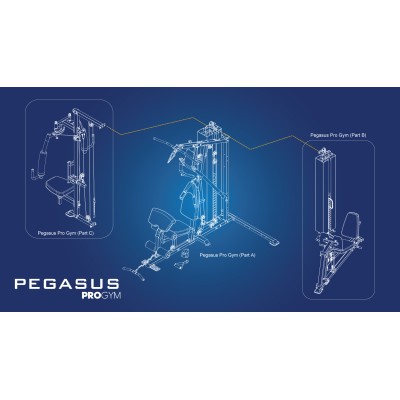 Pegasus Pro Gym 3 MT‑18504‑ABC Λ-645 Ημιεπαγγελματικό Πολυόργανο 3 Θέσεων - Σε 24 Άτοκες Δόσεις