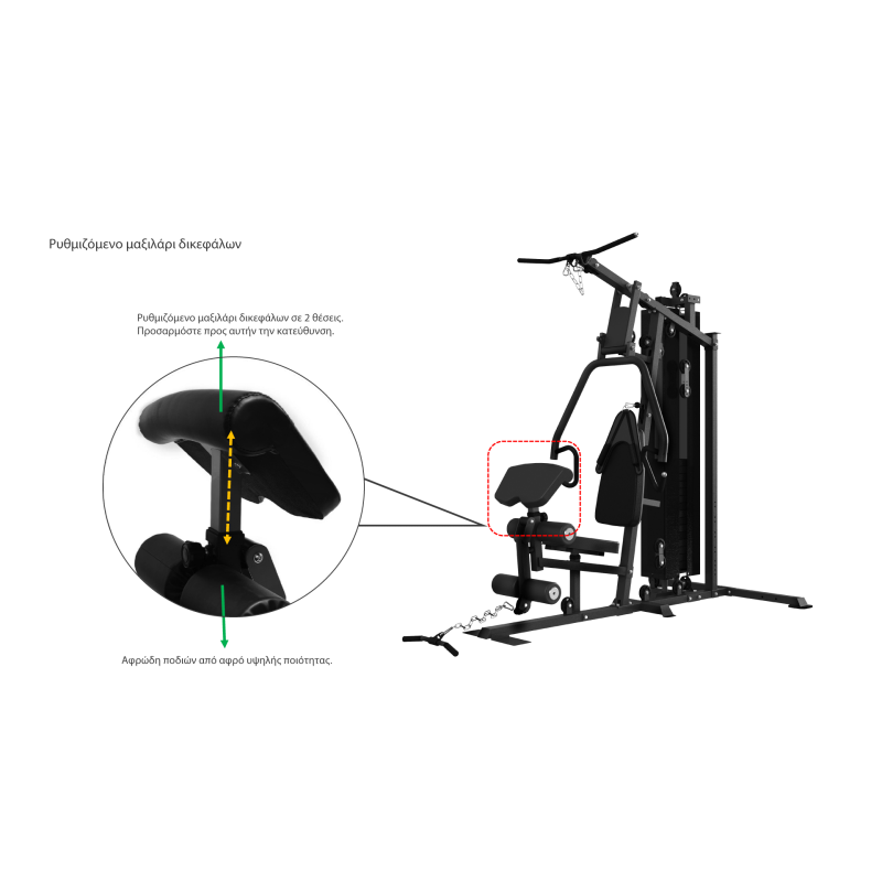 Pegasus Pro Gym 3 MT‑18504‑ABC Λ-645 Ημιεπαγγελματικό Πολυόργανο 3 Θέσεων - Σε 24 Άτοκες Δόσεις