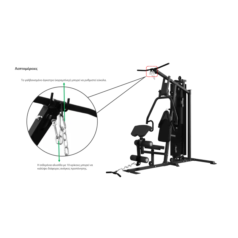 Pegasus Pro Gym 3 MT‑18504‑ABC Λ-645 Ημιεπαγγελματικό Πολυόργανο 3 Θέσεων - Σε 24 Άτοκες Δόσεις