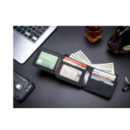 Δερμάτινο πορτοφόλι Bull Captain QB-031 H μαύρο