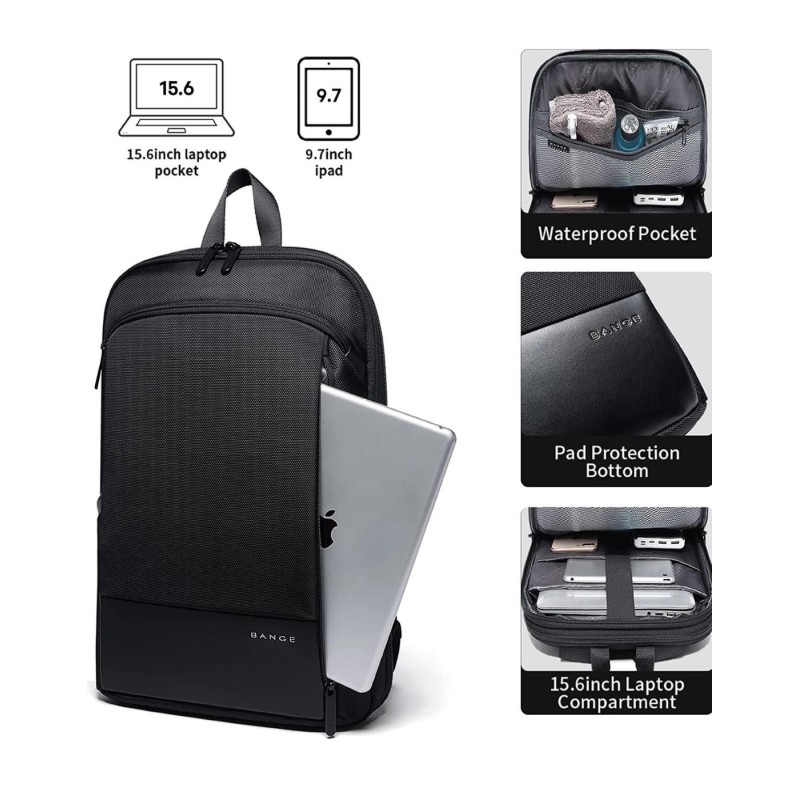 Σακίδιο πλάτης 20L Laptop 15,6” Bange 77115 μαύρο