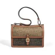 Δερμάτινη Γυναικεία Τσάντα PVC Χιαστί Foxer 9140V089F καφέ
