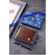 Δερμάτινο πορτοφόλι Bull Captain QB032 σκούρο καφέ