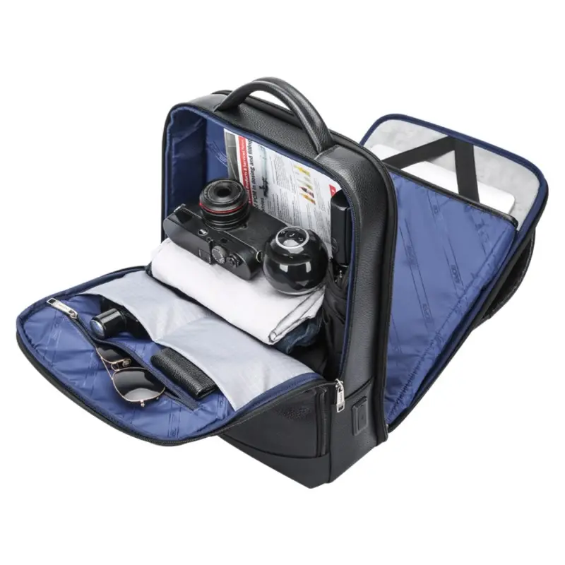 Δερμάτινο Σακίδιο πλάτης Αντικλεπτικό 24L Laptop 15,6” Bopai 61-121561 μαύρο Δερμάτινο Σακίδιο πλάτης Αντικλεπτικό 24L Laptop 15,6” Bopai 61-121561 μαύρο