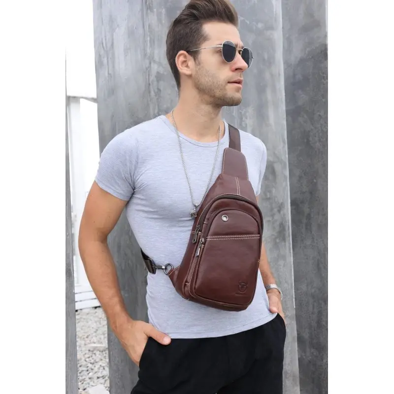 Δερμάτινο τσαντάκι body Bull Captain XB 085 καφέ